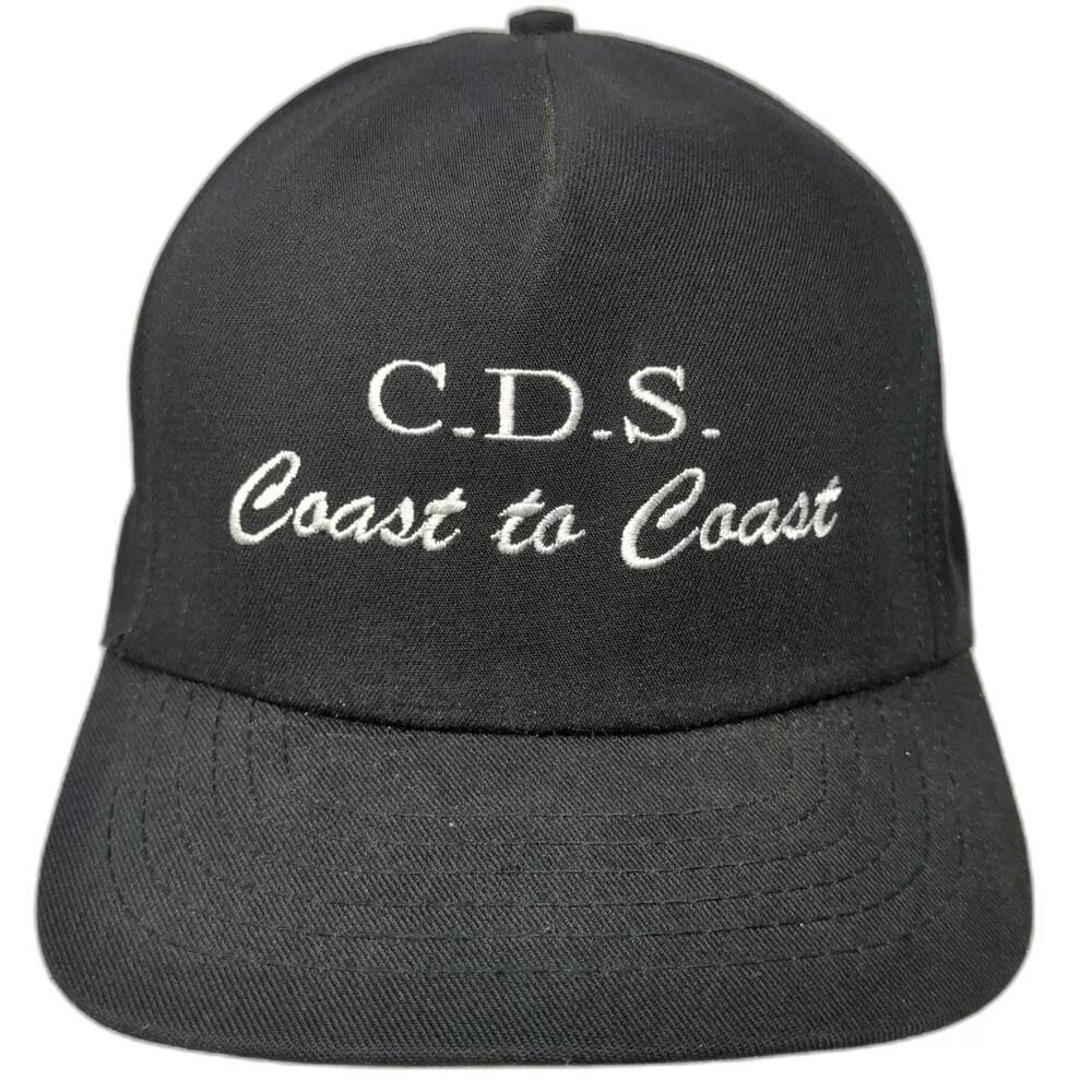 Stylemaster Hat 5 Panel Black One Size Snapback CDS Coast Script Logo Flat Brim